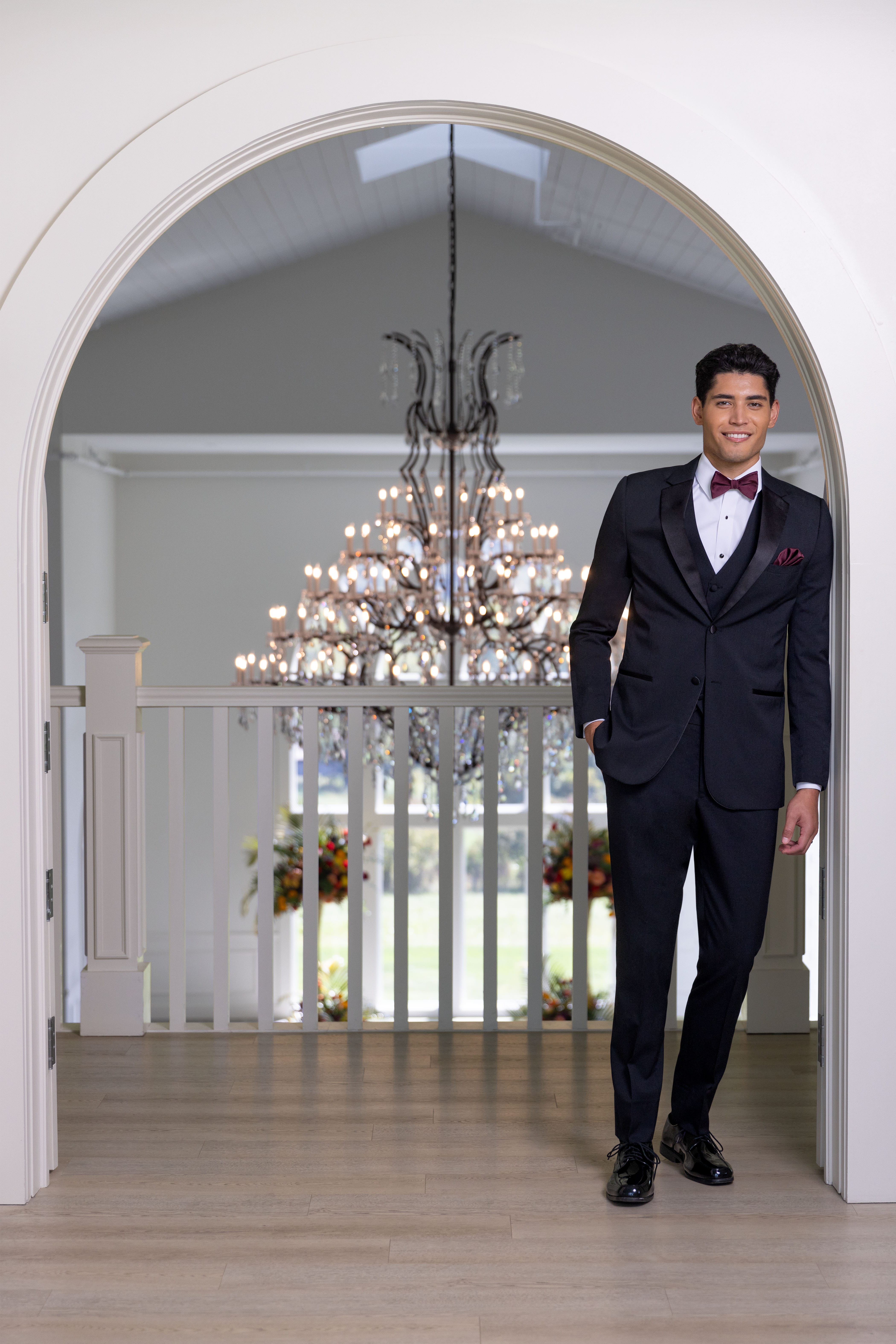 Man in black tuxedo