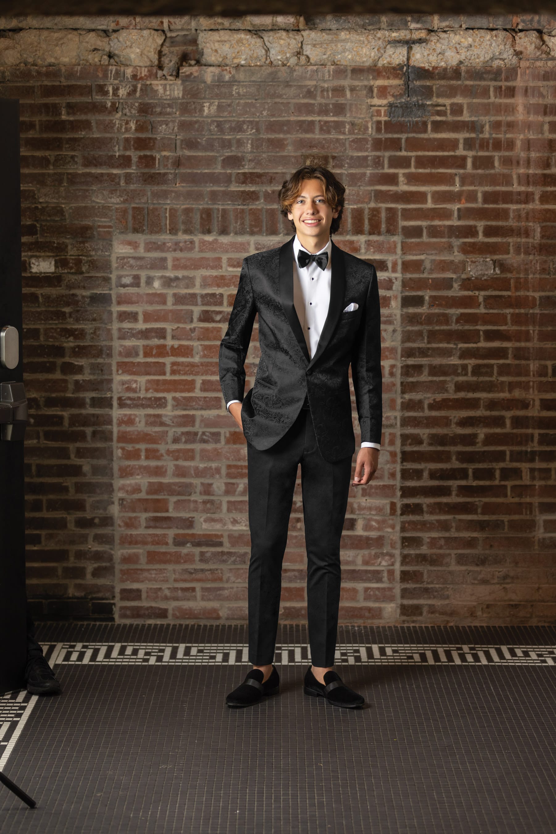 Man in black tuxedo