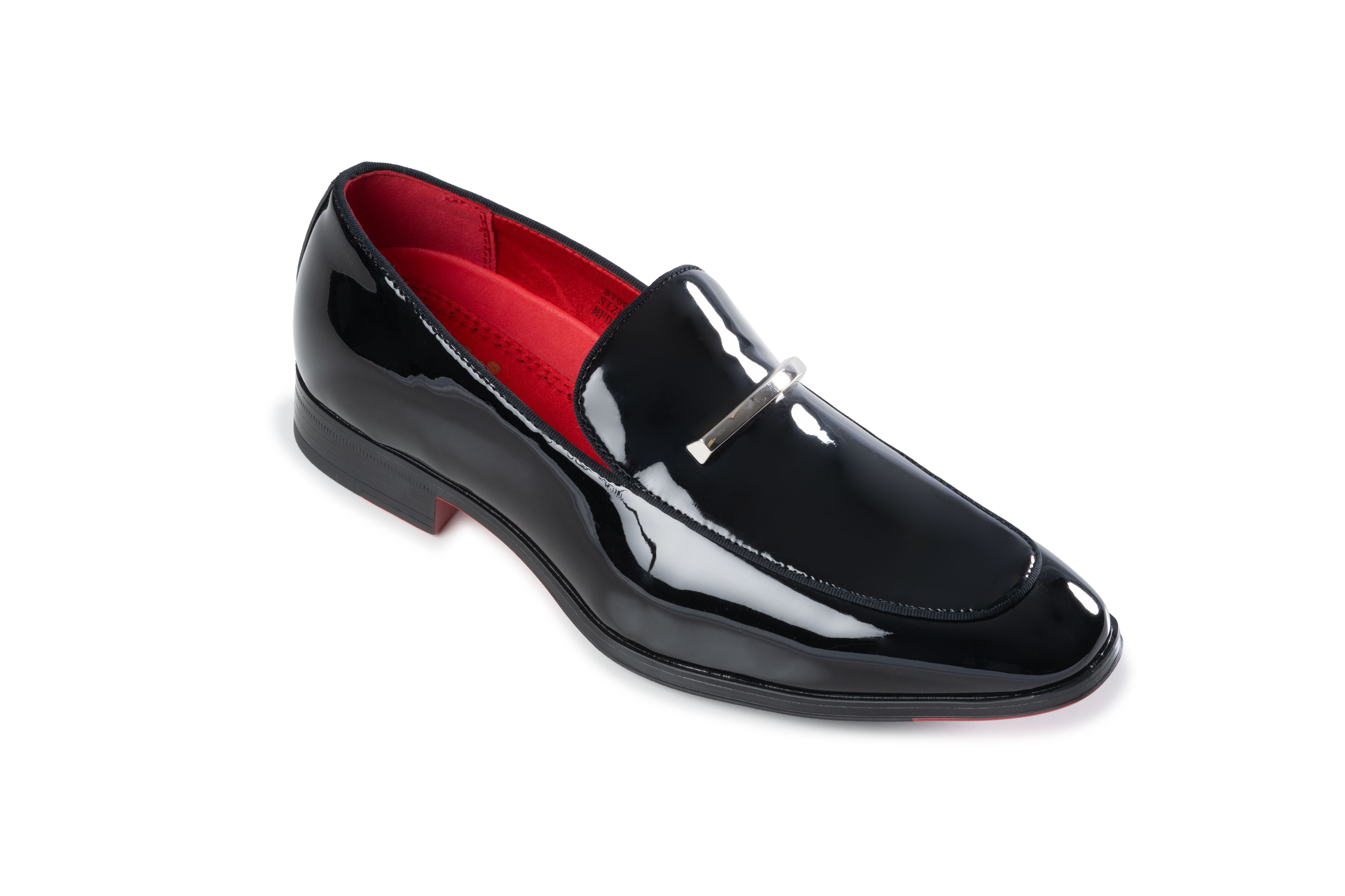 Black patent leather loafers